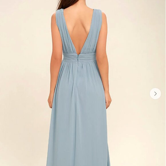NWT Lulu's Light Blue V Heavenly Maxi Dress Retails $100 Size M - Picture 4 of 6